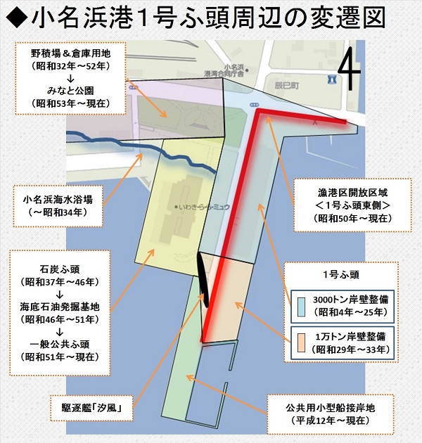 24 小名浜港１号ふ頭周辺の変遷図