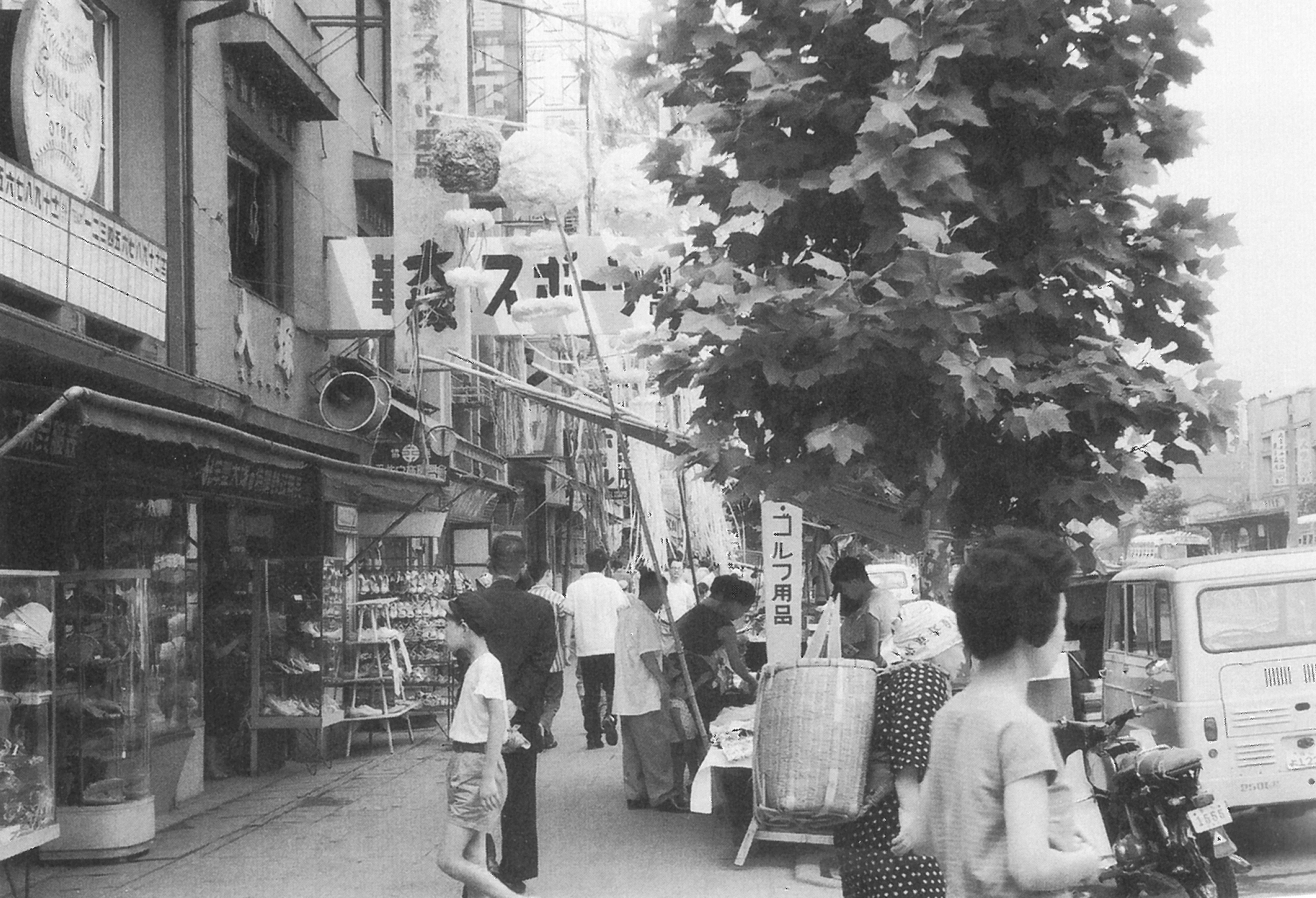 写真3　平字田町(現ラトブ前)、並木通りを西方向を見る(昭和40年代、木下仁一氏撮影)