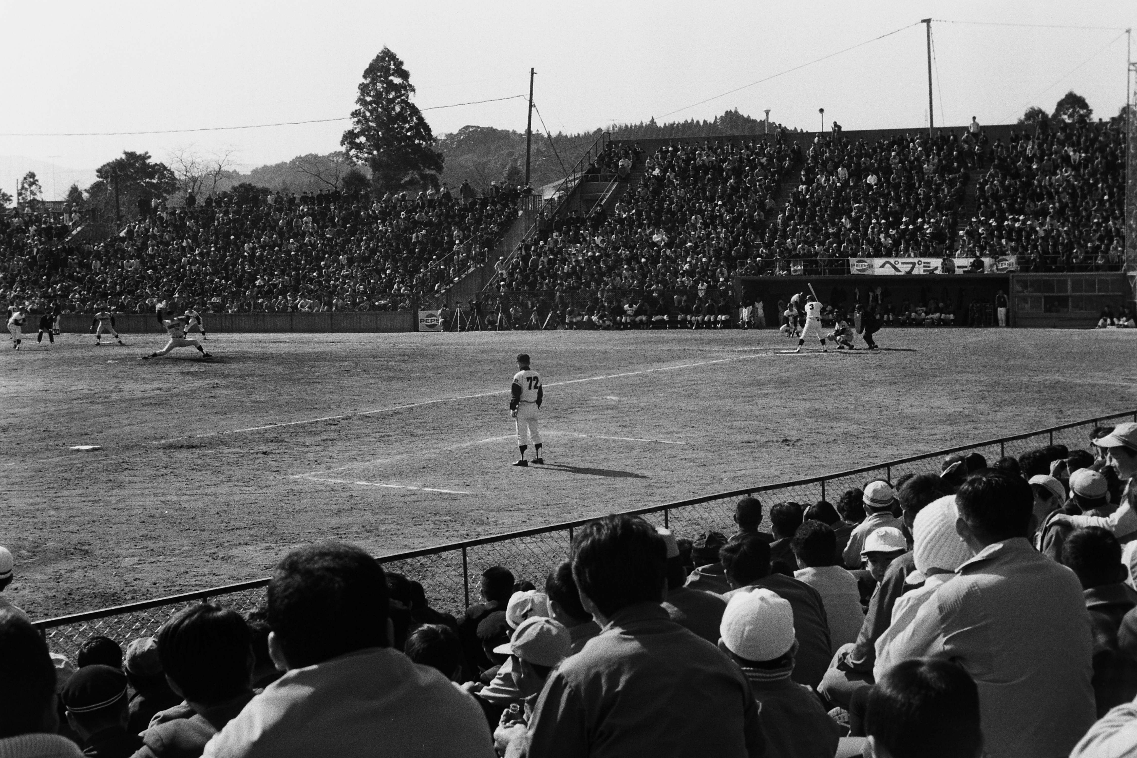 平野球場(昭和45年、いわき市撮影)