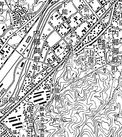 1地図1　国道6号の混雑緩和のため、並行してバイパスを計画　〔1.25,000地形図　平、常磐湯本(昭和51年測量)  国土地理院発行〕.jpg