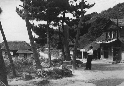 3 鹿島街道と湯本街道との分岐点・走熊の七本松（昭和29年9月　おやけこういち氏所蔵）