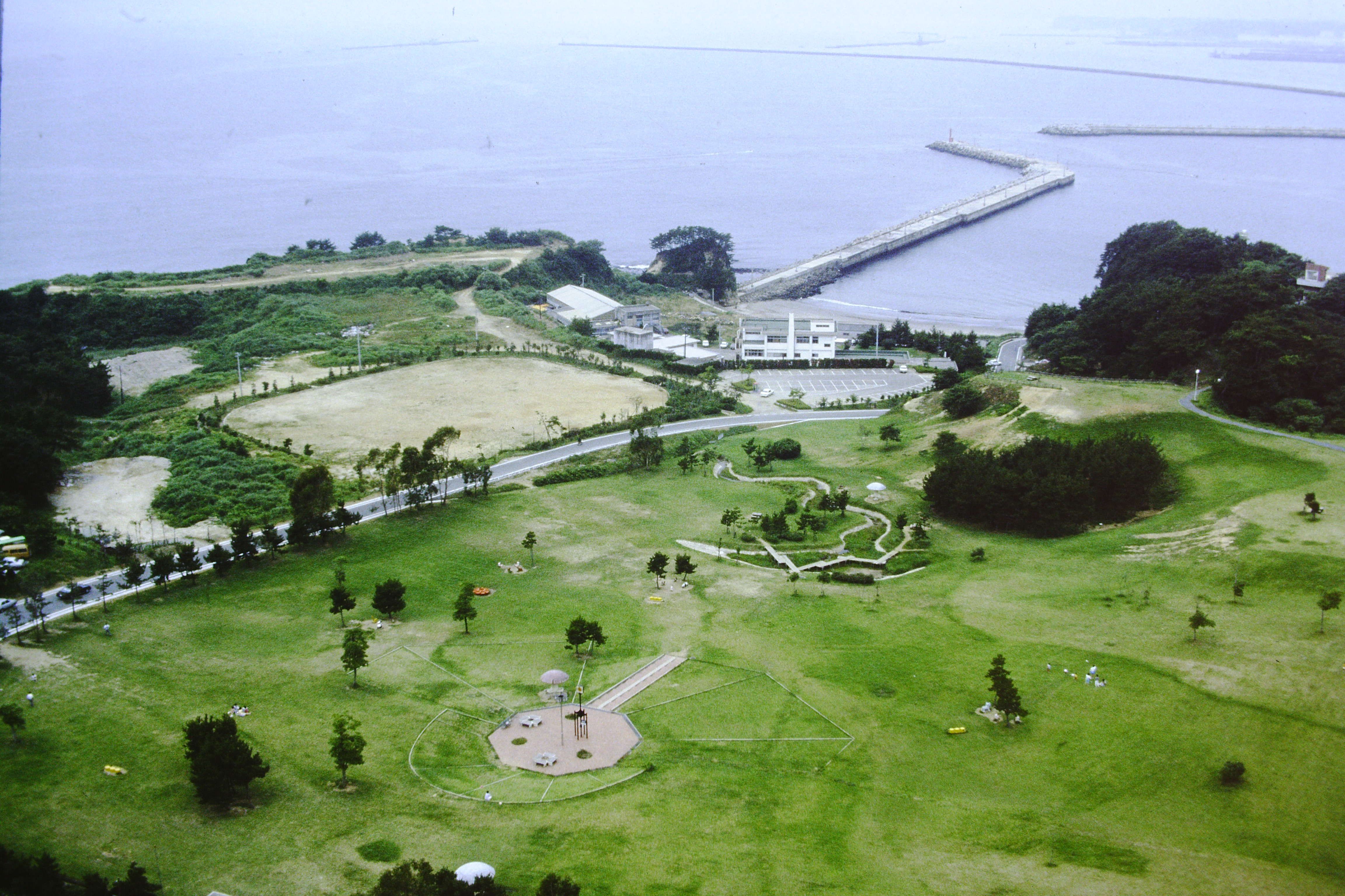 写真13　三崎公園の芝生広場(昭和60年頃、いわき市撮影)