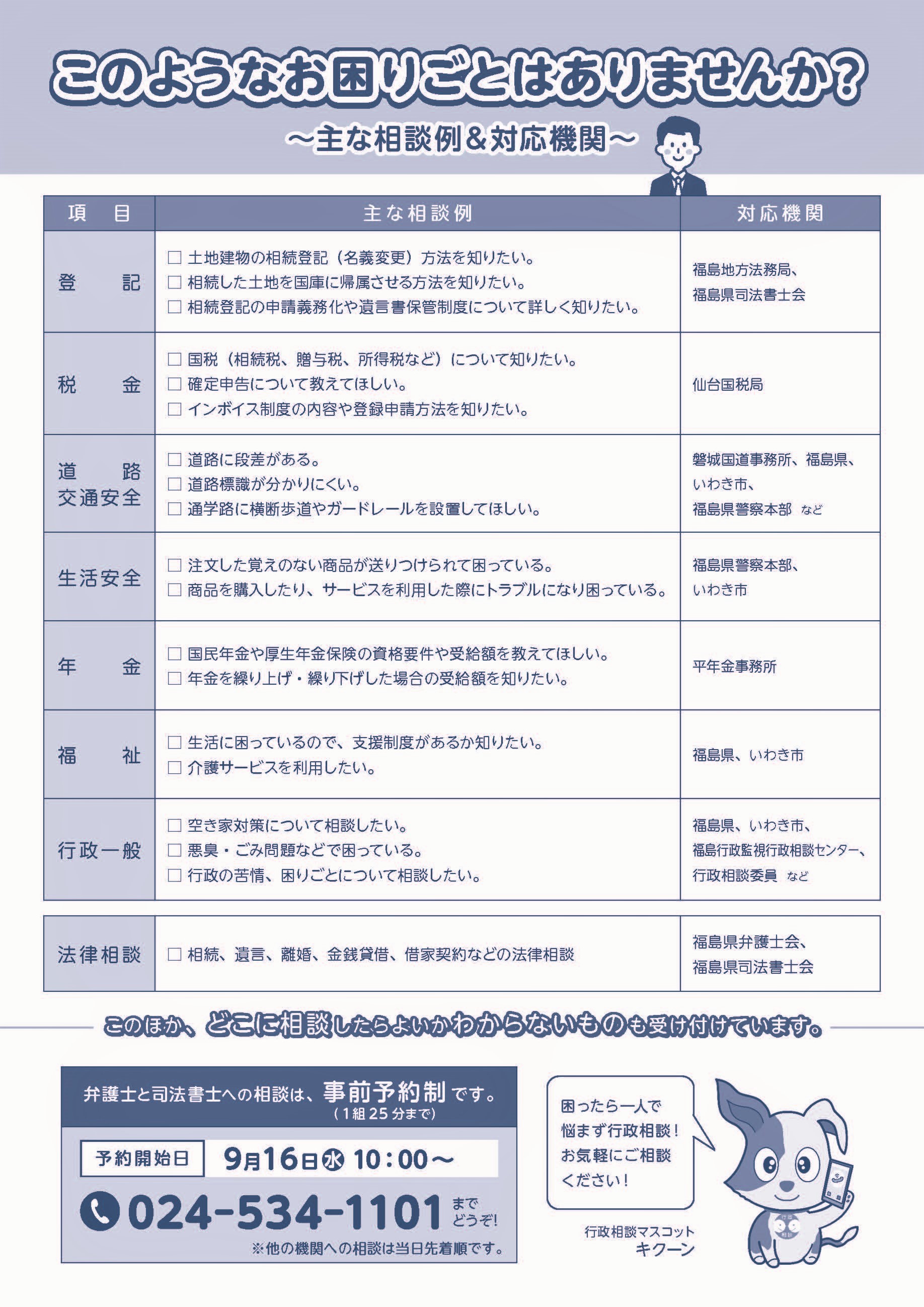 「暮らしの困りごと無料相談会チラシ(裏面)」