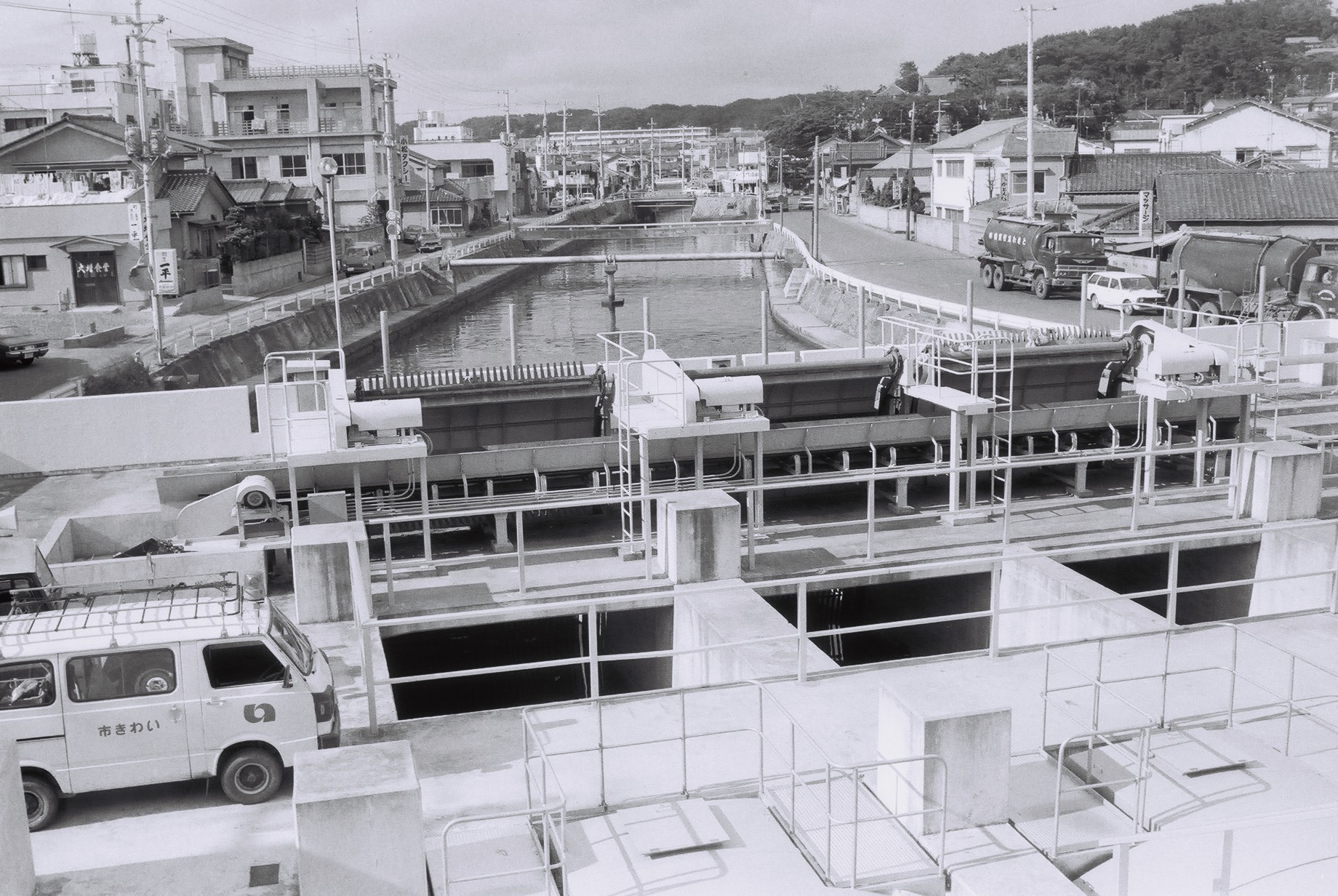小名川ポンプ場(昭和55年8月、いわき市撮影)