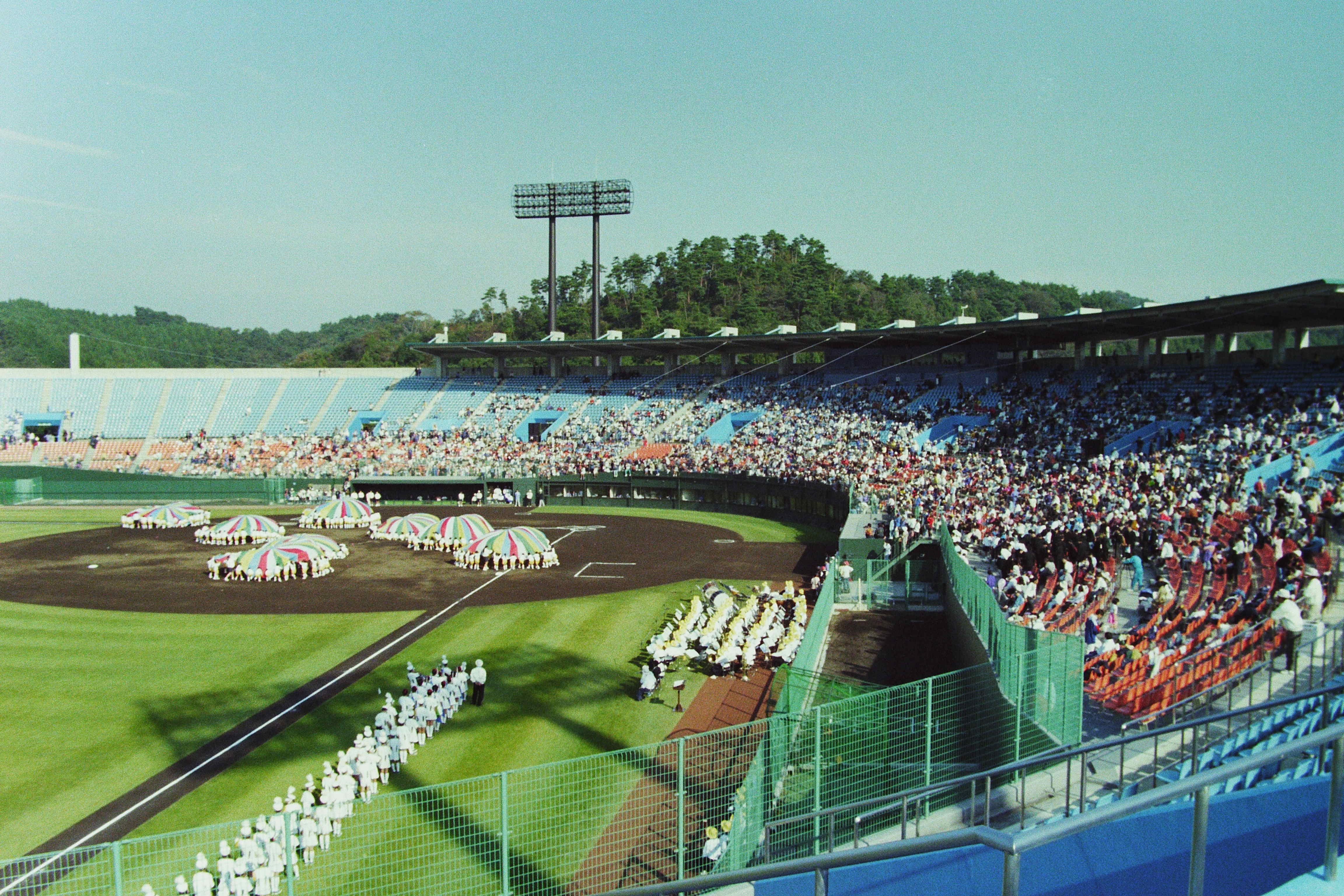 ふくしま国体・高校競技の野球開始式(平成7年10月、いわき市撮影)