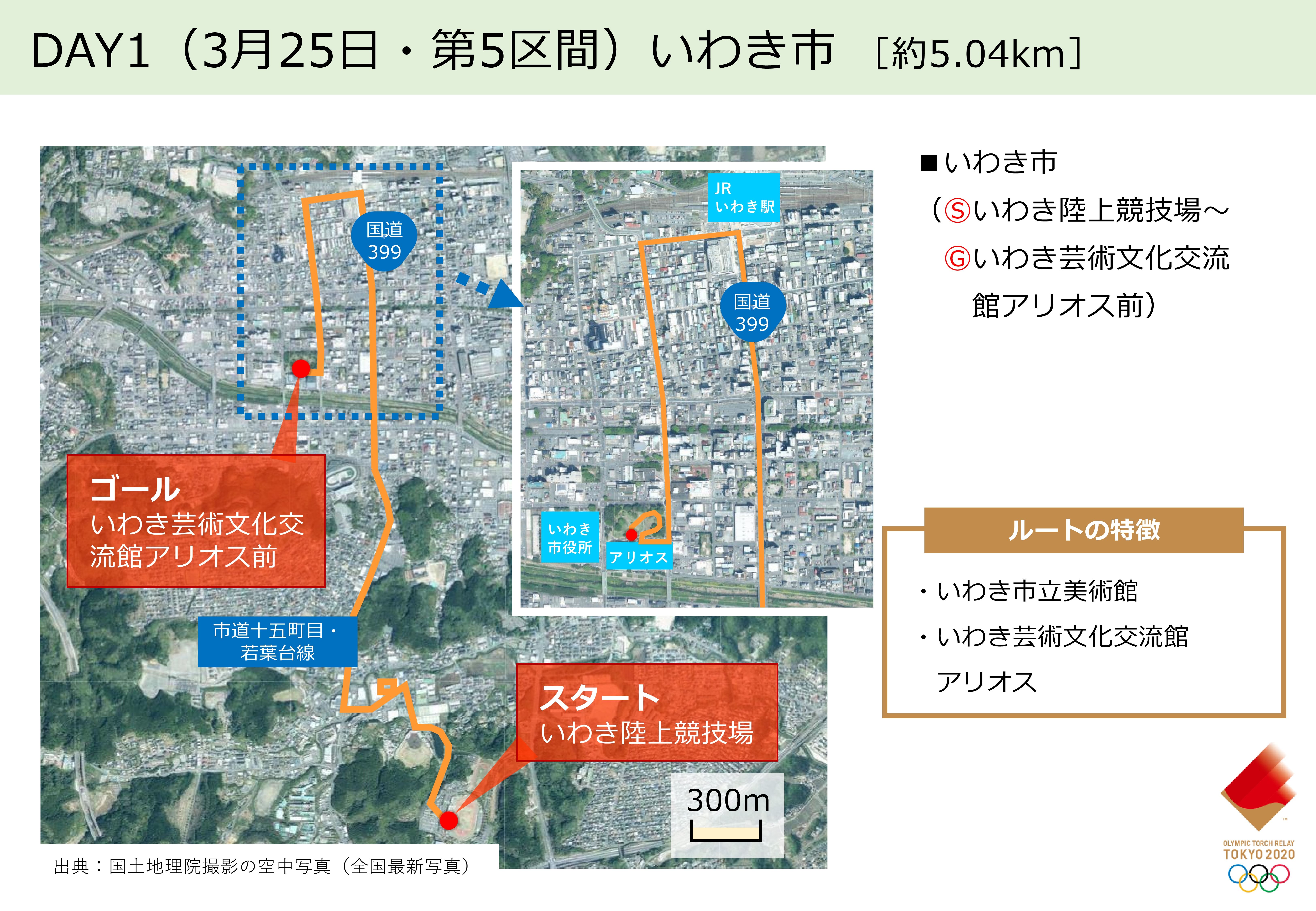 詳細ルート（Day1区間5いわき市）