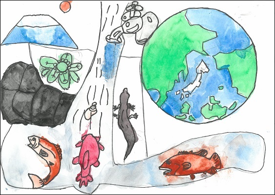 佳作　川部小学校　芳賀結巴「地球の水は、時代へかわる」