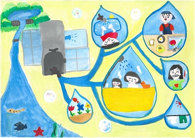 佳作　赤井小学校　渡部華歩「わたしたちと水、じょう水場」