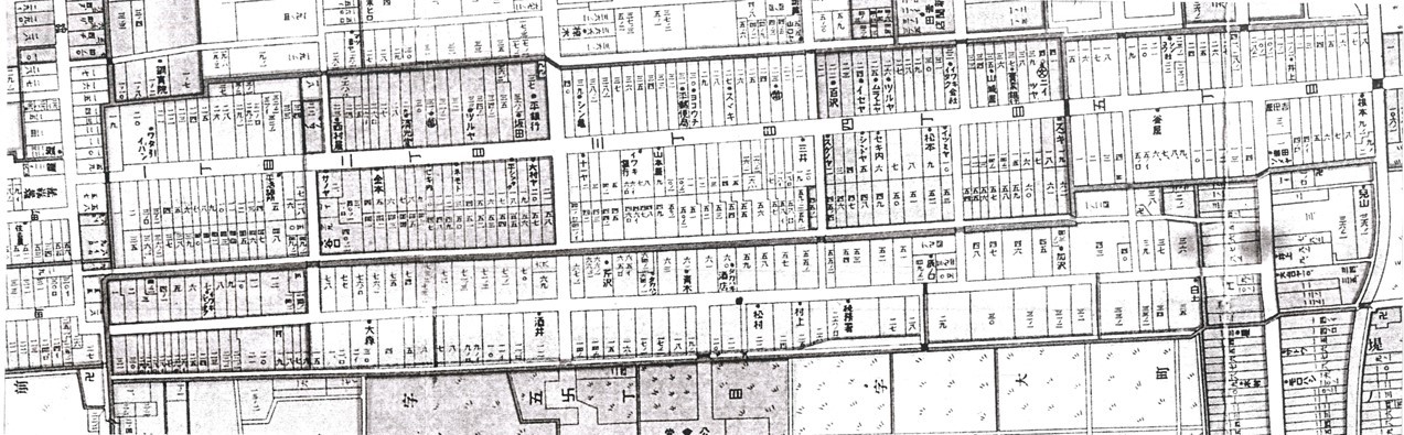 ■地図3 平町全図の一部（平字一町目～五町目）　〔大正5(1916)年4月　清光堂発行〕