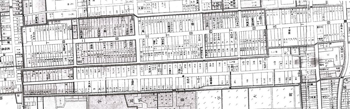 ■地図3　平町市街全図の一町目～五町目(大正5年5月　いわき市立図書館)