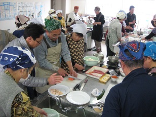 昨年の料理教室の風景