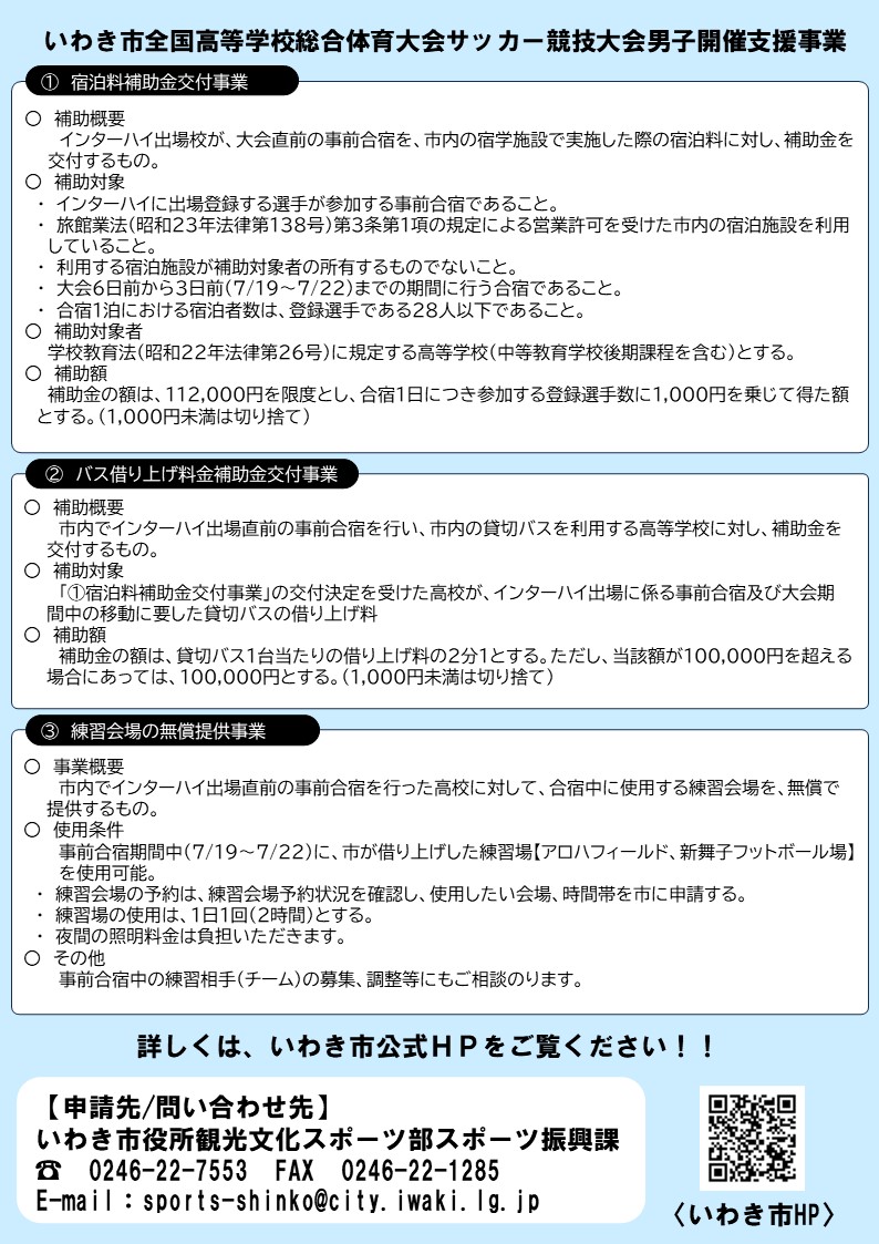 インターハイ合宿補助事業２