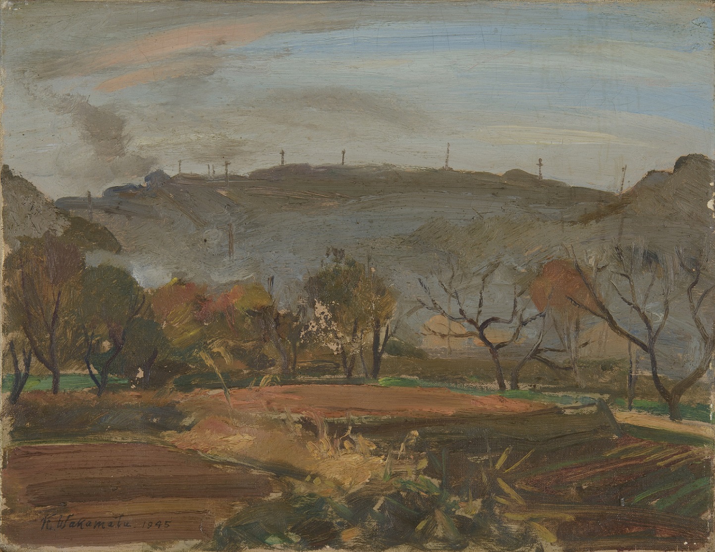 若松光一郎《夕景》1945年