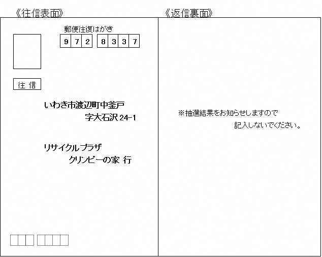 往復はがき記入例1