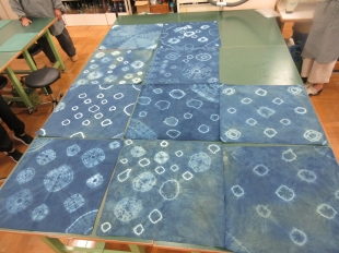 小風呂敷を藍染め教室作品写真