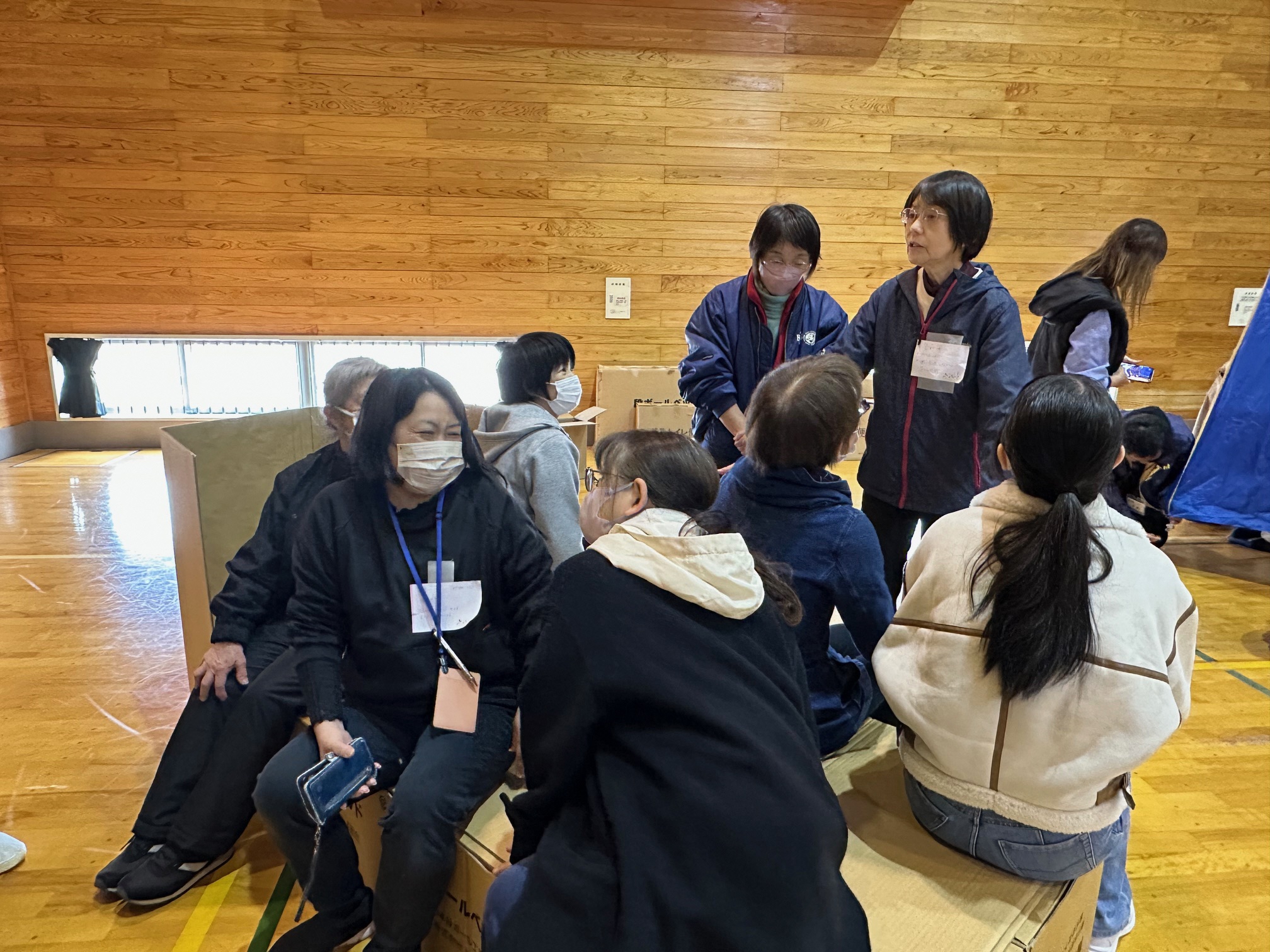 段ボールベッド体験