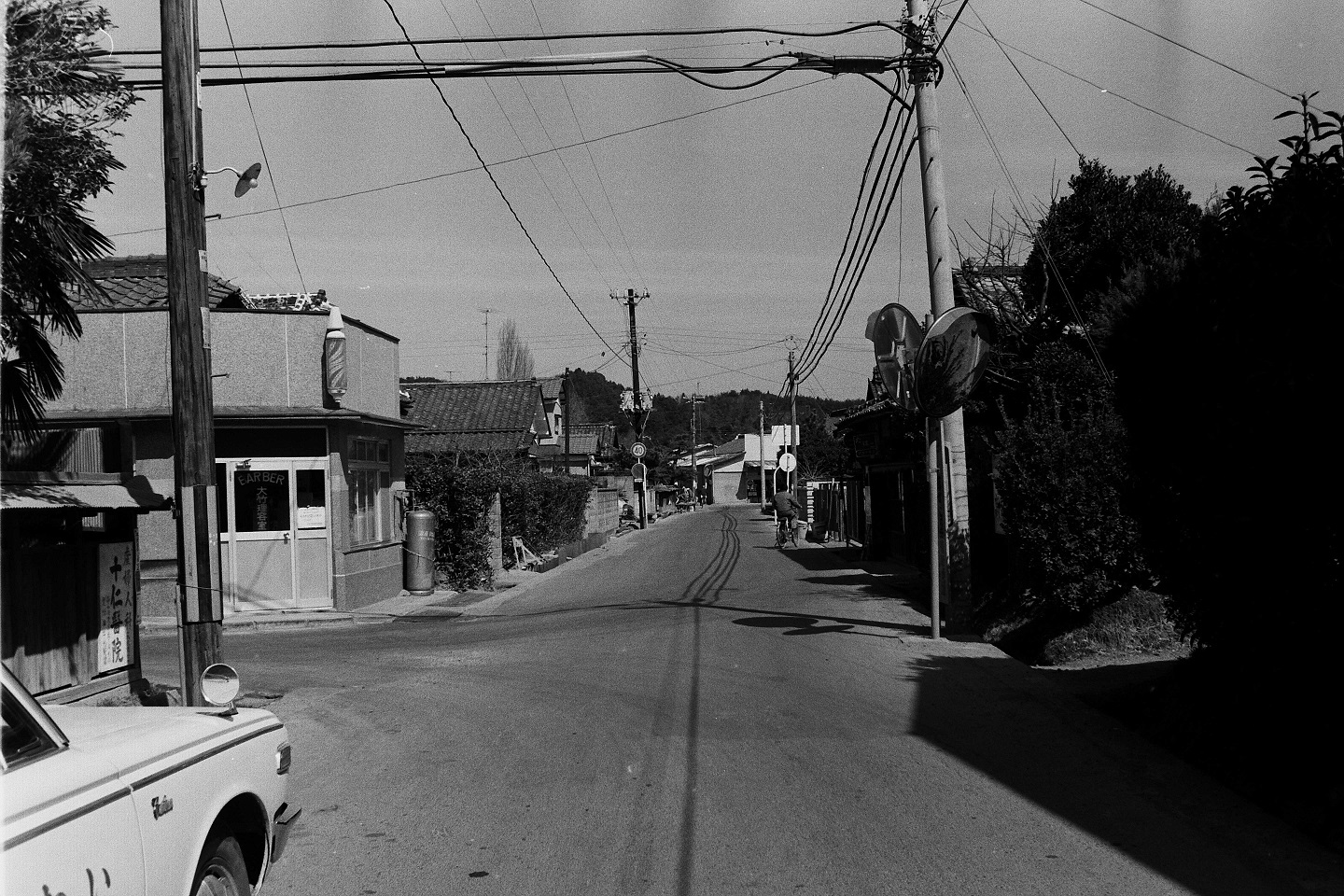 釡戸を経て中通りへ通じる分岐点から北方を見る(昭和52年3月、いわき市撮影)