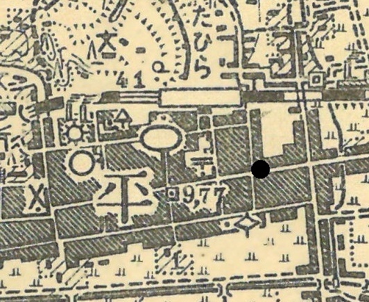 ■地図2 江戸時代の町割りを継いだ字五町目 〔1.50,000地形図 平(明治41年測図) 国土地理院発行〕