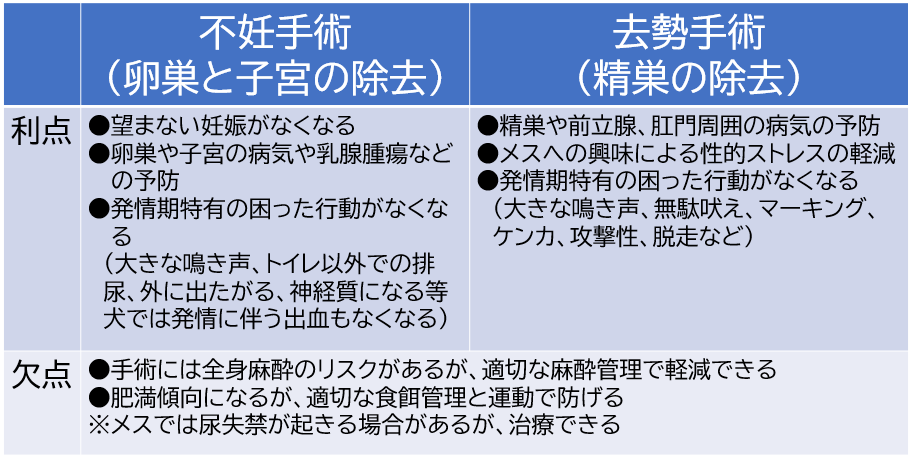不妊去勢手術のメリット・デメリット